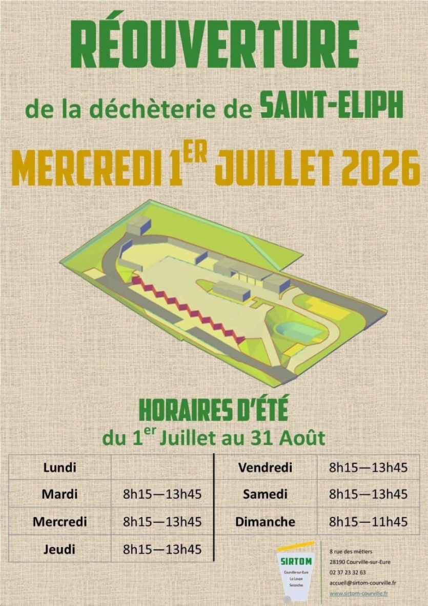 Déchetterie à St Eliph : ré-ouverture prochainement !